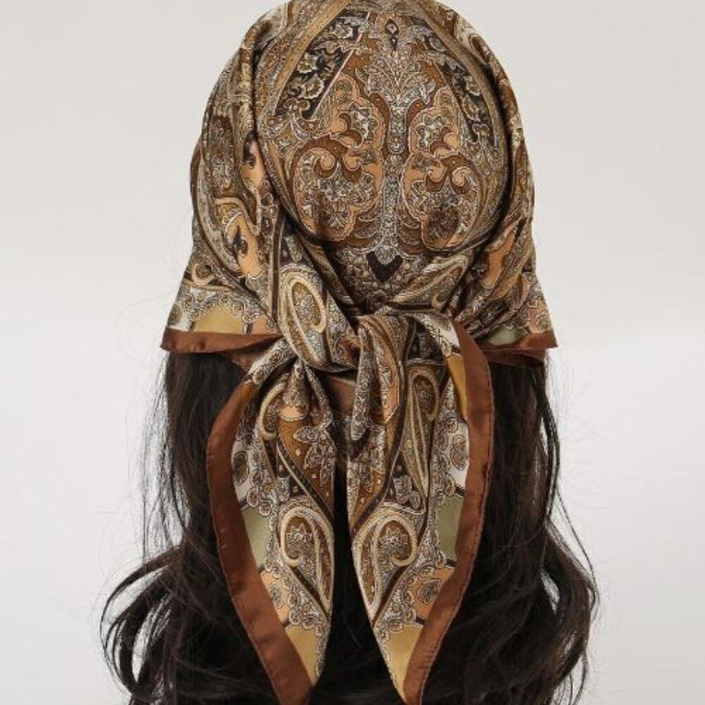 NWT, Satin Paisley Print Bandana Classic Head Wrap